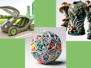 Collage Aus Materialien Der Zukunft, Zb. Shirt Aus Pilzen.