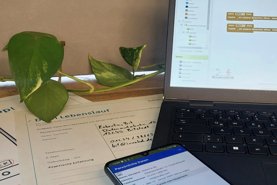 Tueftellab Konzept Lebenslauf Mit App Inventor Projektbild 1