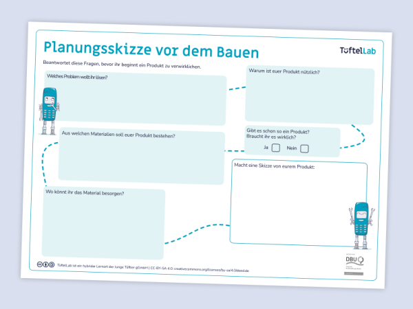 Tueftellab Kurskachel Lernmaterial Arbeitsblatt Ideenskizze Ce Kursuebersichtsseite 1