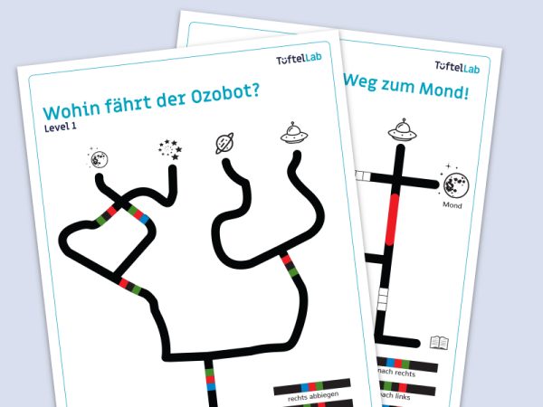 Tueftellab Kurskachel Lernmaterial Arbeitsblatt Ersteuebungenmitdemozobot Kursuebersichtsseite 1