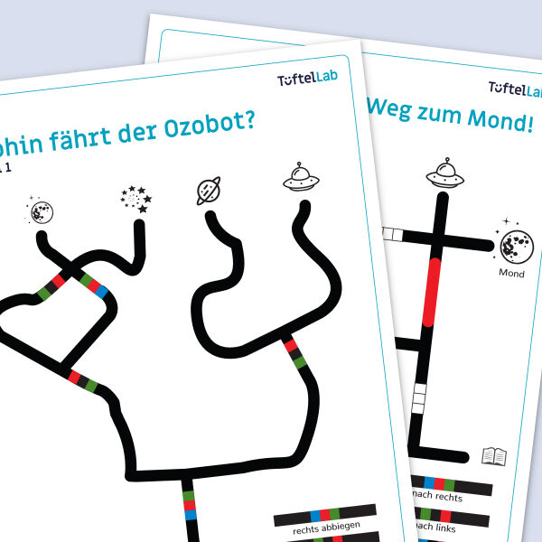 Tueftellab Kurskachel Lernmaterial Arbeitsblatt Ersteuebungenmitdemozobot Kursuebersichtsseite 1