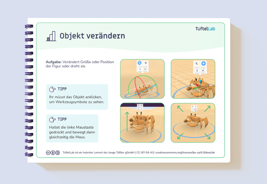 Tueftellab Kurskachel Lernmaterial Cospaces Lernkarten Cospacesgrundlagen Kursuebersichtsseite 1