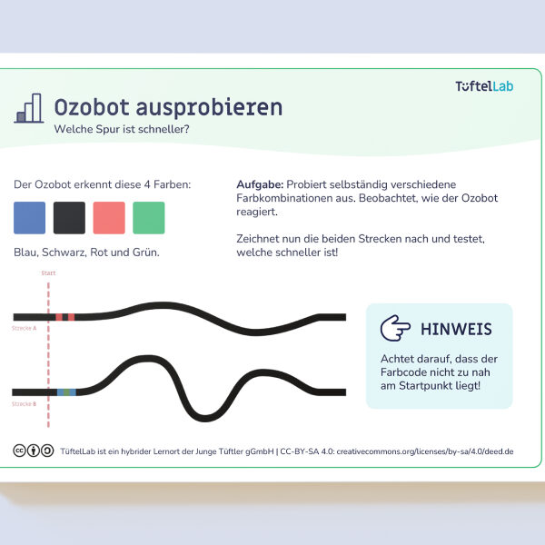 Tueftellab Kurskachel Lernmaterial Ozobot Lernkarten Ozobotgrundlagen Kursuebersichtsseite 1