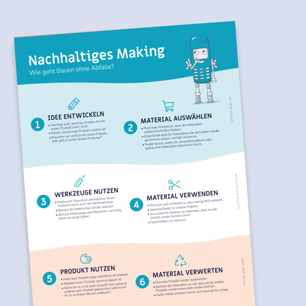 Tueftellab Kurskachel Lernmaterial Poster Nachhaltigesmaking Kursuebersichtsseite 1