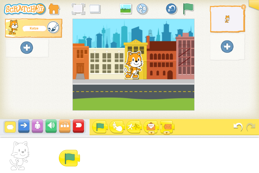 Tueftellab Scratchjr Grundlage Screenshot Projektbild 1